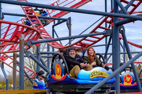 Roller coaster, amusement park, Skyline Park, Bad Wörishofen, Allgäu, Bavaria, Germany