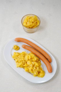 Swabian cuisine, potato salad with string sausages, Wienerle, Wiener sausages, thin boiled sausage,