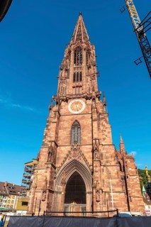 The beautiful Freiburg Minster in Freiburg im Breisgau, Germany