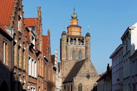 15th century Jerusalem Church, Adornesdomain, Sint-Anna neighbourhood, Bruges, West Flanders,