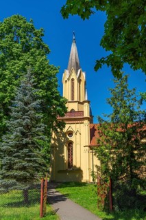 Historic village church of Dabroszyn, German Tamsel, Witnica, Lubuskie Voivodeship, Poland
