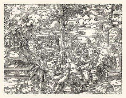 Allegory of the old and the new covenant, by Geofroy Tory, 16th century, digitally restored