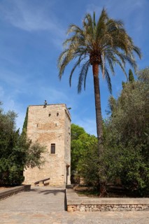 Torre de can Desbrull in the Joan March Servera garden, Pollensa, Balearic Islands, Spain