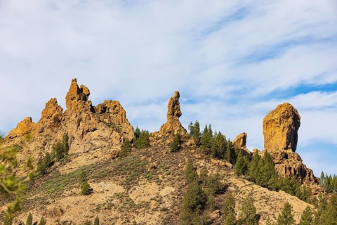 Rural del Nublo nature park Park, Roque Nublo, basalt rock El Fraile, Gran Canaria, Canary Islands,