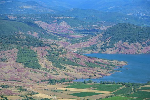 View from Mont Liausson to Lac Salagou, Mourèze, Département Hérault, France