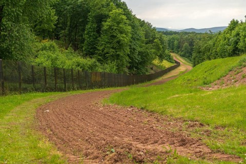 Schifflersgrund border museum memorial on the former inner-German border, border fence and death