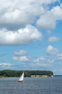 Sailing boat, coast near Broager, Syddanmark, Denmark