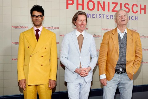 Richard Ayoade, Wes Anderson and Bill Murray at the Berlin premiere of THE PHOENIC MASTER STORY at