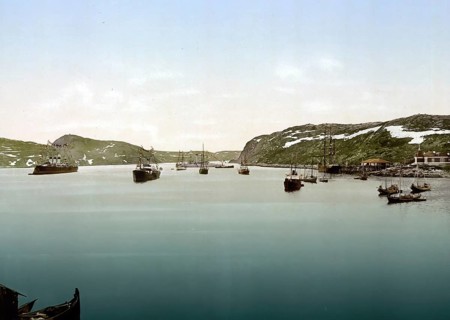 General view, Port Catherine, Kola Peninsula, Russia, c. 1890, Historic, digitally enhanced