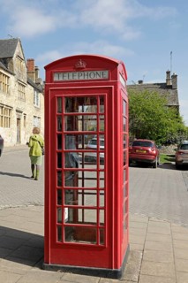 Old telephone box, High Street, Chipping Campden, The Cotswolds, England, Great Britain