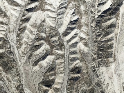 Badlands. Aerial view. Drone shot. Granada province, Andalusia, Spain