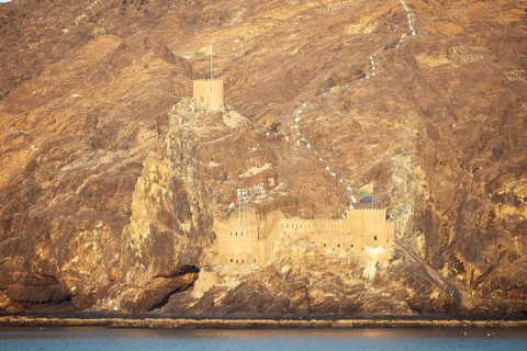 Boat trip along the al Khayran coast, Fort Al Jalali, Muscat, Oman