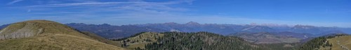Panoramic view from the summit of Monte Fior, Foza, province of Vicenza, Italy