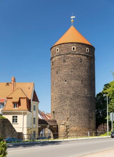 Donatsturm and Donatstor as parts of the old town fortifications, Freiberg, Saxony, Germany