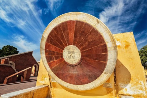 Narivalaya Yantra, Sundial in Jantar Mantar, ancient observatory. Jaipur, Rajasthan, India