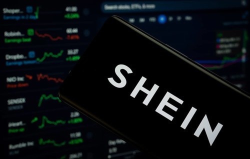 Dhaka, Bangladesh- 18 March 2025: shein logo is displayed on a smartphone screen, with a stock
