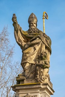 Statue of Augustine of Hippo, Charles Bridge, Prague - Praha, Czech Republic