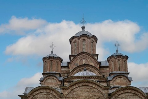 Gracanica Monastery, cross-domed church with five domes, UNESCO World Heritage Site, Gracanica,
