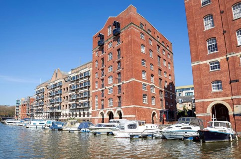 Waterfront apartment buildings, Redcliff Quay, Floating Harbour, River Avon, Bristol, England, UK