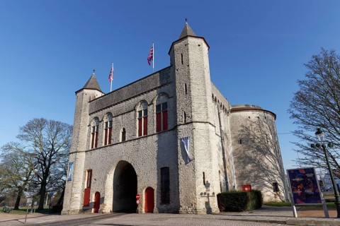Kruispoort, historic city gate, Bruges, West Flanders, Flanders, Belgium