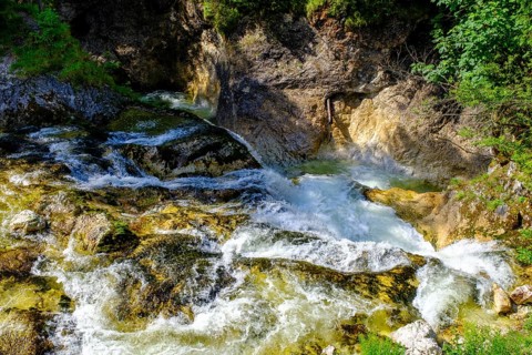 Höllbachklamm at Wegkapelle Maria an der Klamm, Höllbach, Weissenbachtal, Salzkammergut, Upper