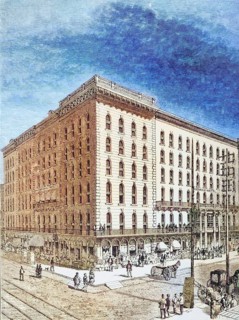 The Sherman Hotel, Chicago, Illinois in the 1870s. From American Pictures Drawn With Pen And Pencil