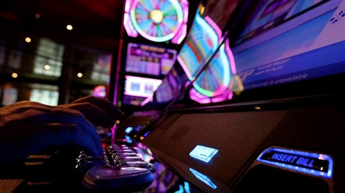 Casino gambling blackjack and slot machines waiting for gamblers and tourist to spend money