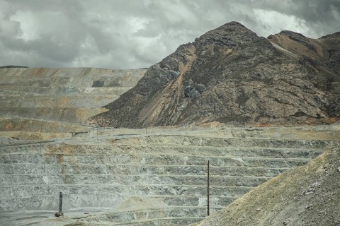 Open-cast mine of the Chinese consortium Minera Chinalco Perú, Ticlio, Peru