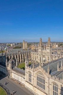All Souls College, view from the tower of the University Church of St Mary the Virgin, Oxford,