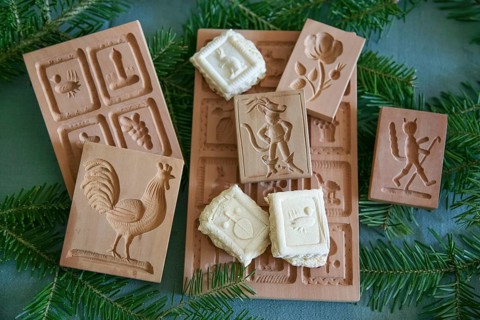 Swabian cuisine, Swabian Christmas biscuits, wooden moulds for making Springerle, model for shaping