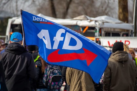 Aschaffenburg: Demo against left-wing agitation and violence***Flag of the AfD
