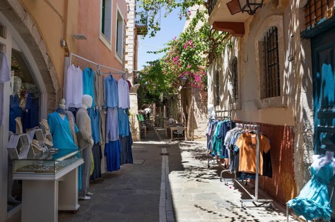 Old town alley in Rethymno, Crete, Greece