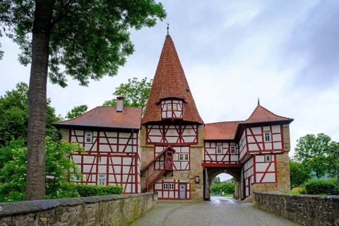 Rödelseer Tor, Iphofen, Steigerwald nature park Park, Lower Franconia, Franconia, Germany