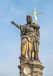 Statue of John the Baptist, Charles Bridge, Prague - Praha, Czech Republic