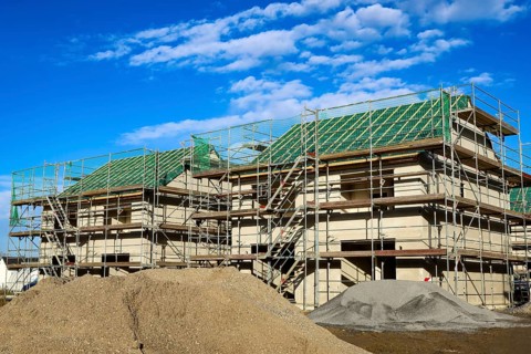 Castrop-Rauxel, North Rhine-Westphalia, Germany - residential construction in the Ruhr area. New