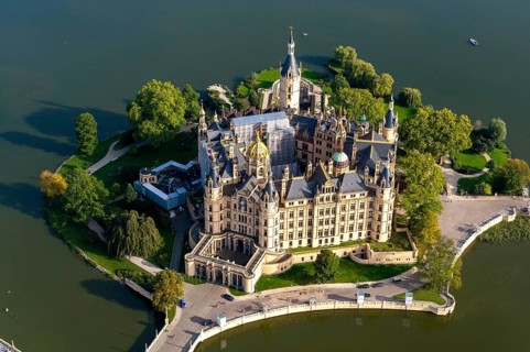 Aerial view, Schwerin, Castle