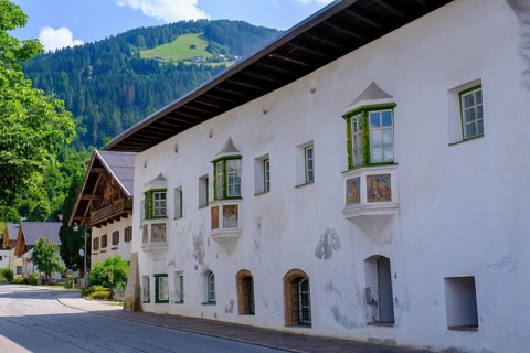 Village square, Kolsass, Inntal, Tyrol, Austria