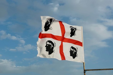 Sardinia flag in the wind, flag, flag, Sardinia, Italy