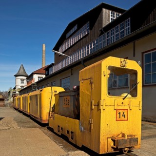 Mine railway, visitor mine, Rammelsberg ore mine, UNESCO World Heritage Site, Goslar, Lower Saxony,