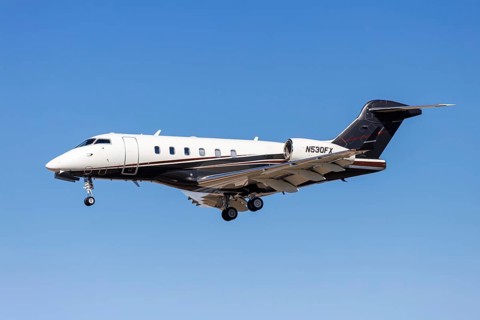 A Bombardier BD-100-1A10 Challenger 300 Flexjet aircraft with the registration number N530FX at Las