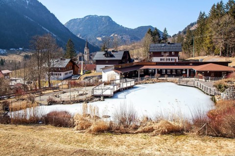 Spa and Kneipp garden, Prinze Gumpe, Hinterstein, Bad Hindelang, Oberallgäu, Allgäu, Bavaria,