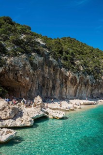 Rocky coast and beach, Cala Luna, Gulf of Orosei National Park, Parco Nazionale del Gennargentu e