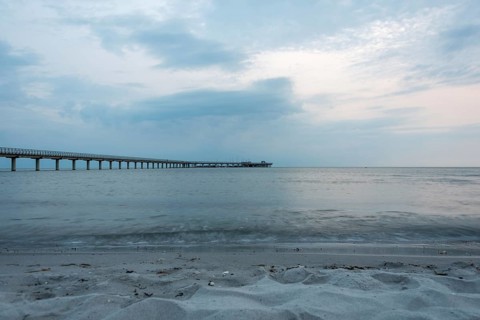 Prerow pier at dawn, Prerow, Mecklenburg-Vorpommern, Germany