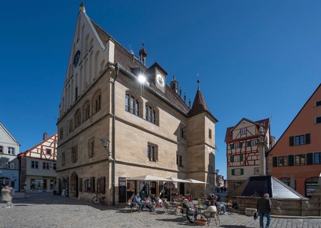 Old Town Hall, built from 1470 to 1476, Marktpl. 1, Weissenburg, Middle Franconia, Bavaria, Germany