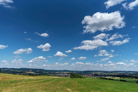 View of Franconian Switzerland, below Markt Eckental, Middle Franconia, Bavaria, Germany