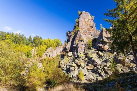 Rocks in the Binge in Geyer, Erzgebirge, Saxony, Germany