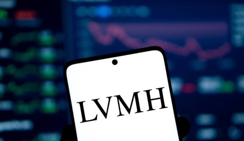 LVMH logo is displayed on smartphone