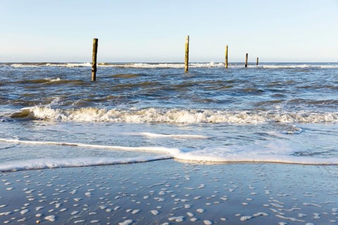 Waves on the north beach of Norderney, Lower Saxony, Germany