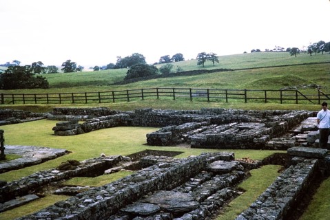 Vindolanda, visit of the Archaeological Society at Hadrian's Wall, Northumberland, England, UK 1969
