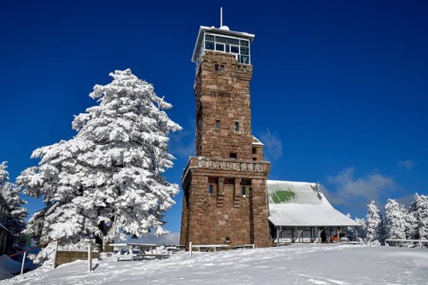 Hornisgrinde tower at the summit of the Hornisgrinde, with 1164 meters highest mountain of the